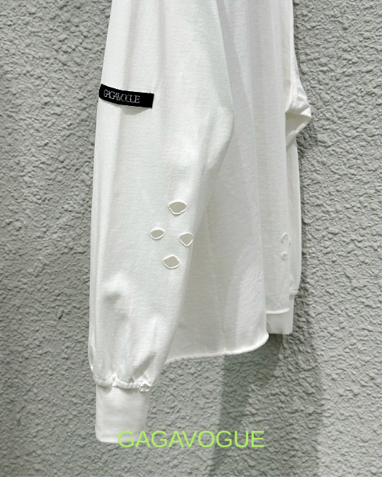 GAGAVOGUE LIVE FROM NEW YORK DISTRESSED LONG SLEEVE T-SHIRT
