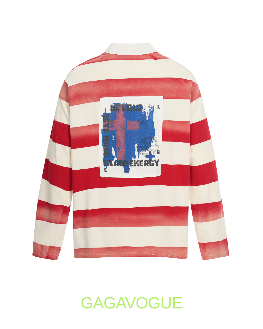 GAGAVOGUE HERITAGE STRIPED RUGBY LONG SLEEVE POLO