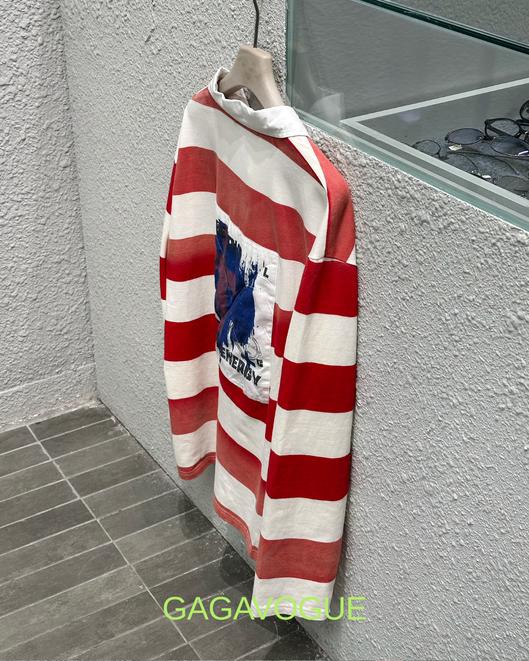 GAGAVOGUE HERITAGE STRIPED RUGBY LONG SLEEVE POLO