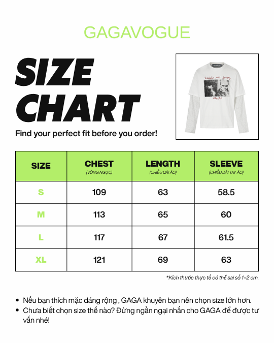 GAGAVOGUE SASSY NOT SORRY LAYERED LONG SLEEVE T-SHIRT