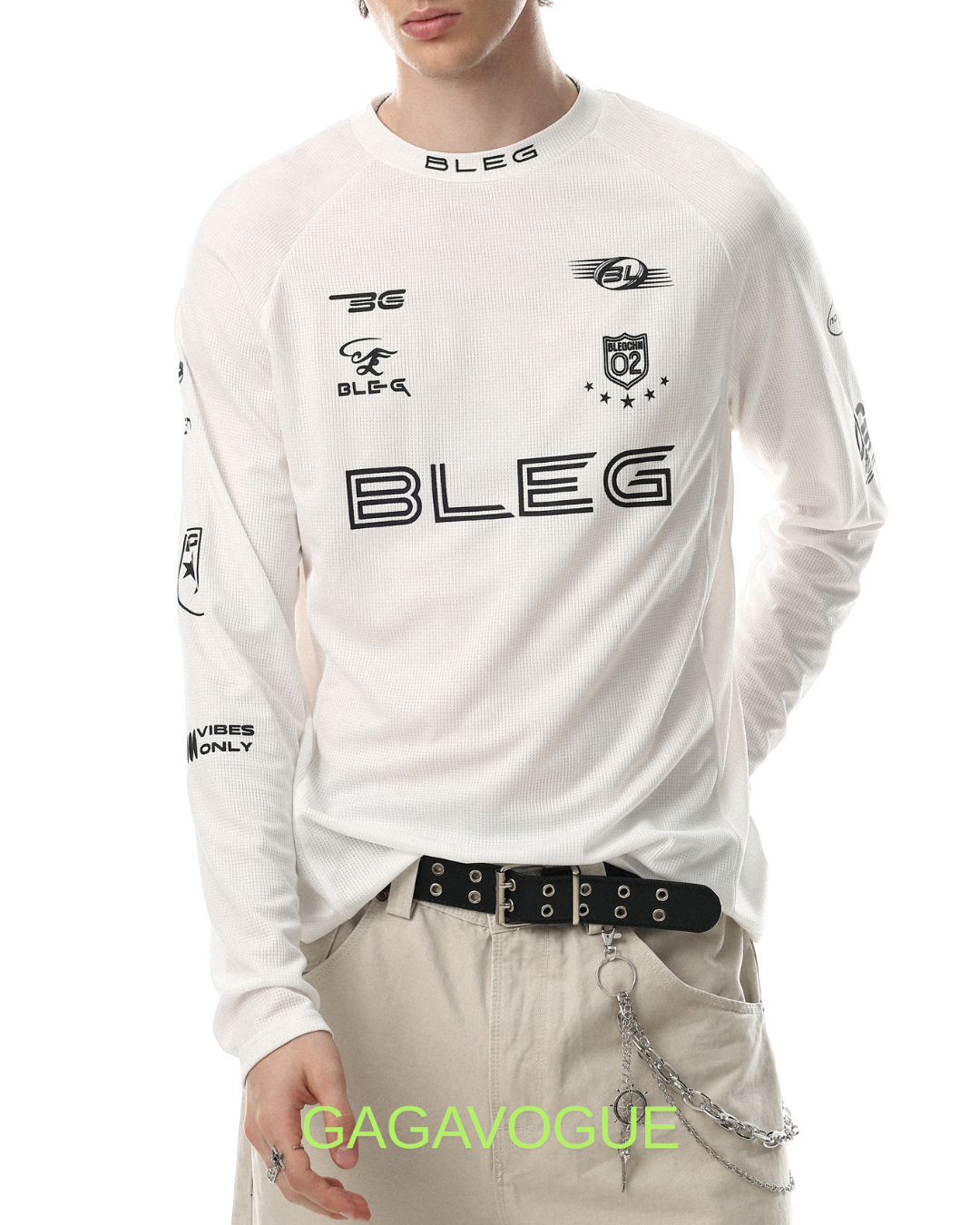 GAGAVOGUE BLEG PERFORMANCE MOCK NECK LONG SLEEVE T-SHIRT