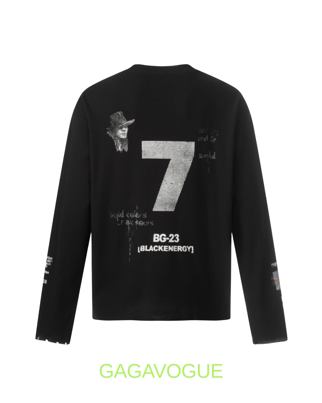 GAGAVOGUE BE BOLD UNION JACK GRAPHIC LONG SLEEVE TEE