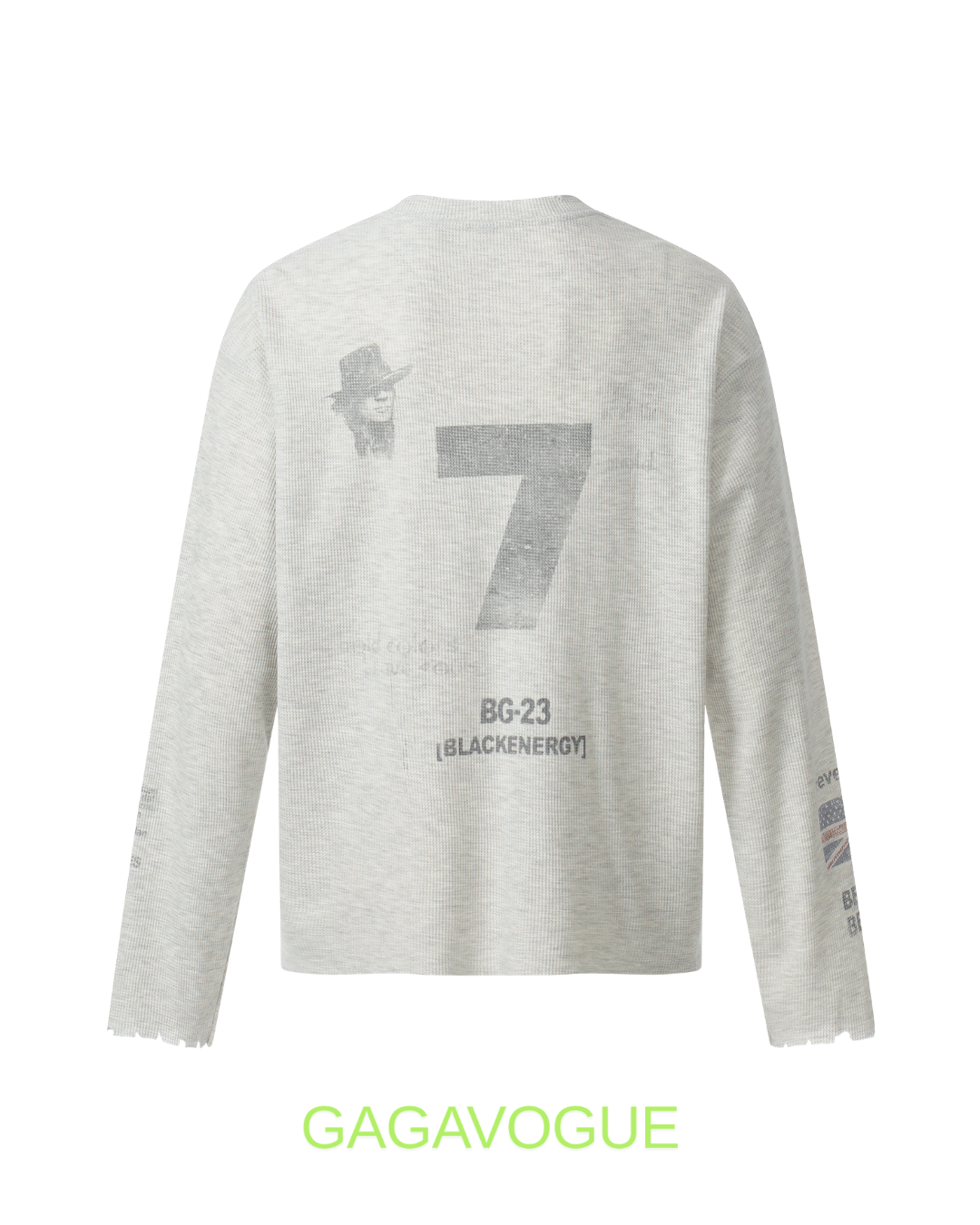 GAGAVOGUE BE BOLD UNION JACK GRAPHIC LONG SLEEVE TEE