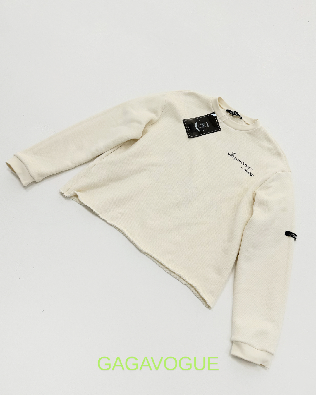 GAGAVOGUE BLEGCHN REVERSIBLE WAFFLE SWEATER