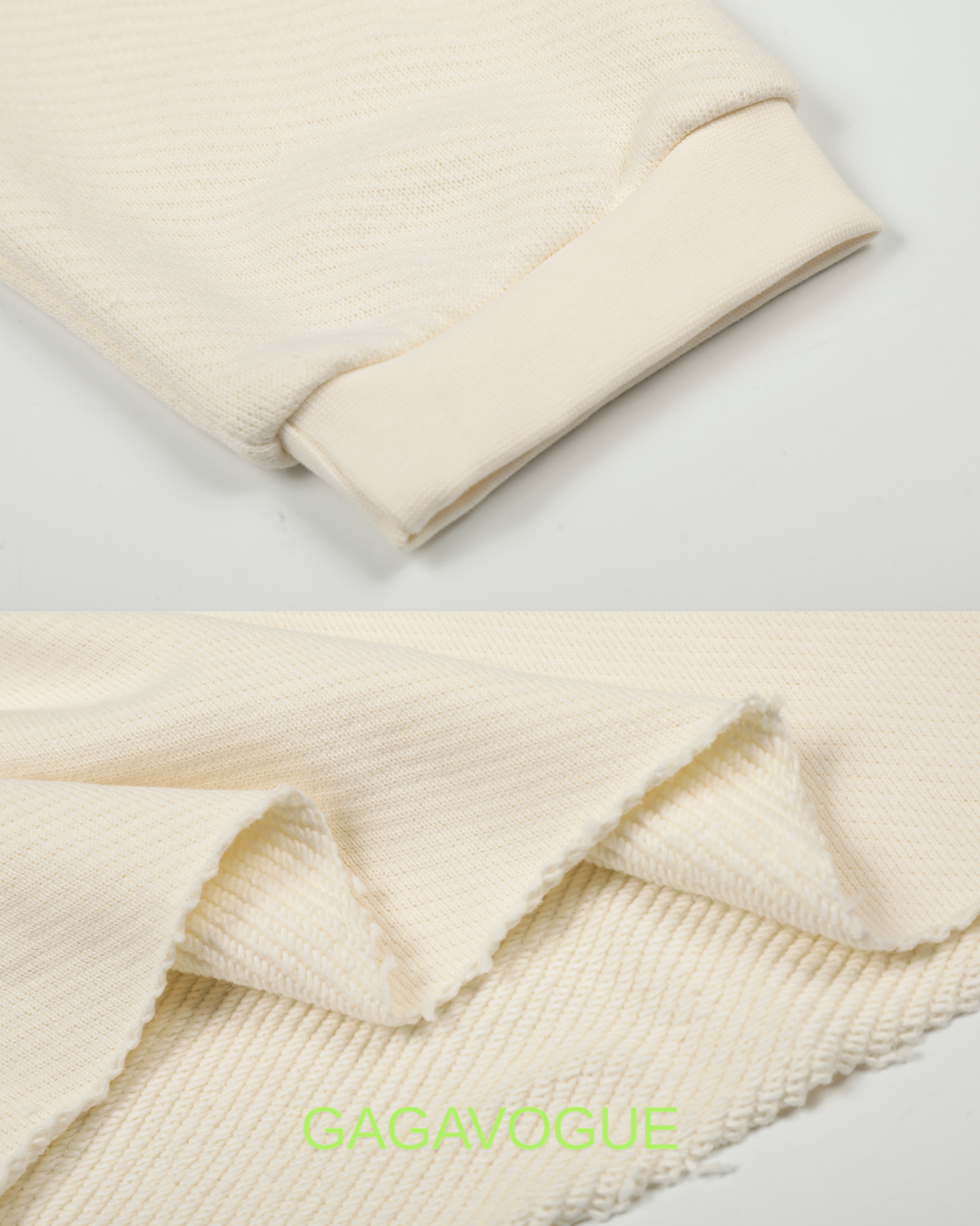 GAGAVOGUE BLEGCHN REVERSIBLE WAFFLE SWEATER