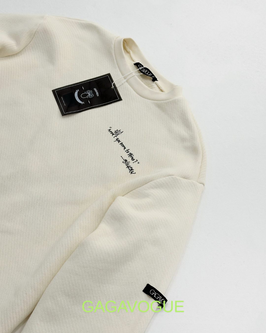 GAGAVOGUE BLEGCHN REVERSIBLE WAFFLE SWEATER