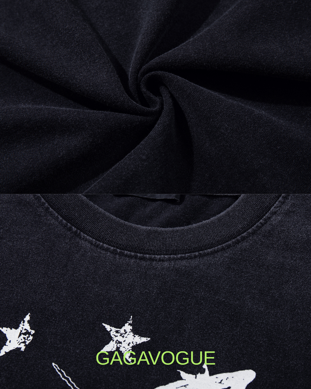 GAGAVOGUE STAR ANGEL LAYERED STRIPED LONG SLEEVE T-SHIRT