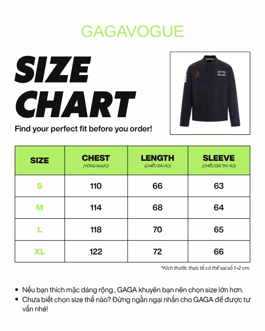 GAGAVOGUE WESTERN REGION EMBROIDERED POLO LONG SLEEVE