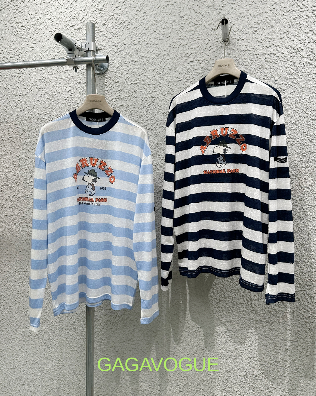 GAGAVOGUE ABRUZZO NATIONAL PARK STRIPED LONG SLEEVE T-SHIRT
