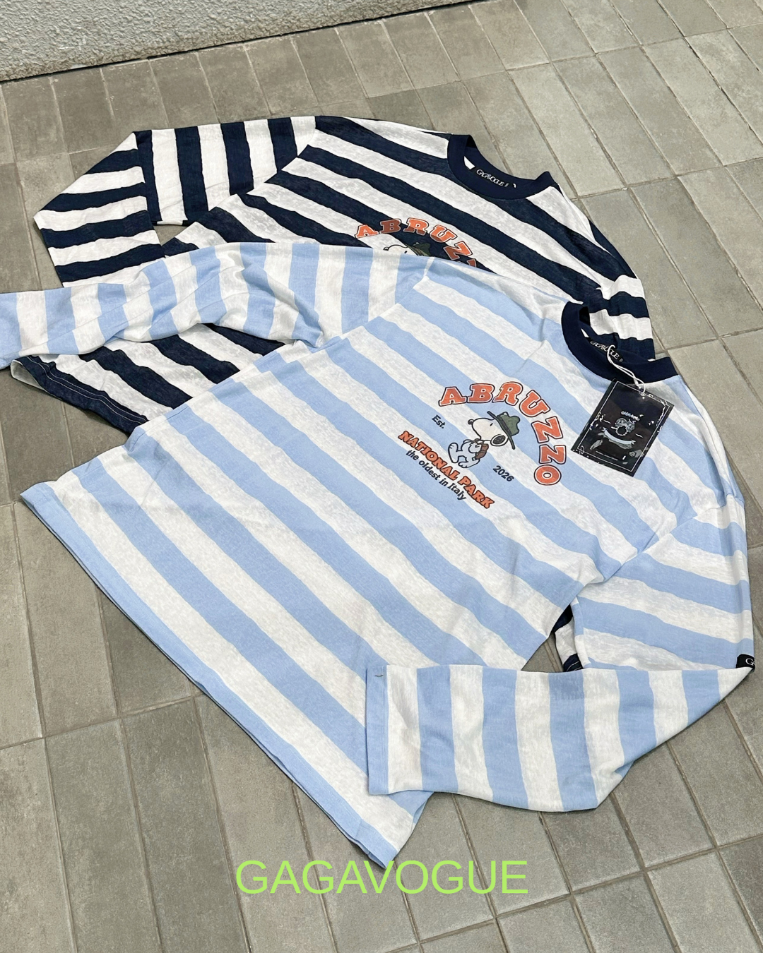 GAGAVOGUE ABRUZZO NATIONAL PARK STRIPED LONG SLEEVE T-SHIRT