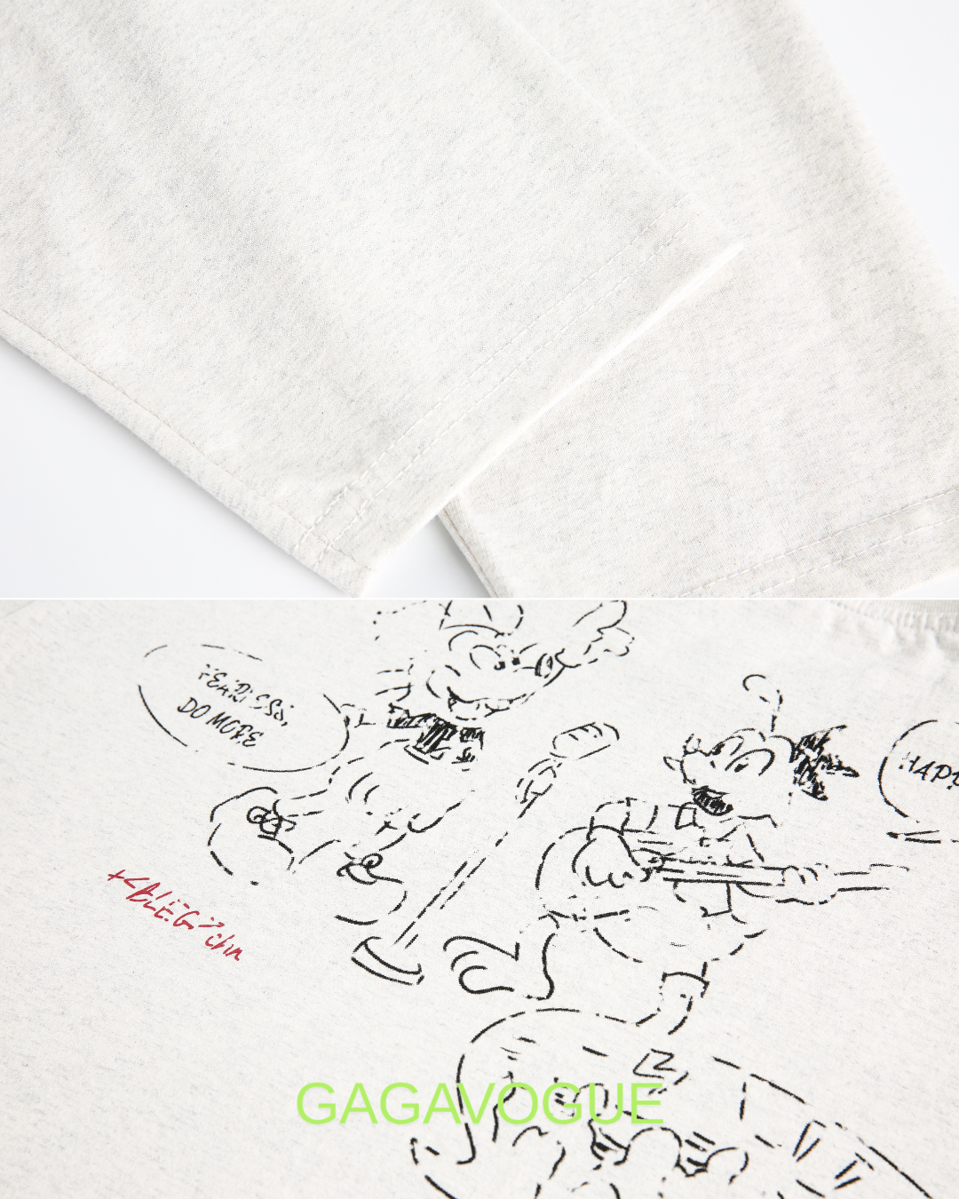 GAGAVOGUE VINTAGE LAYERED CARTOON LONG SLEEVE TEE
