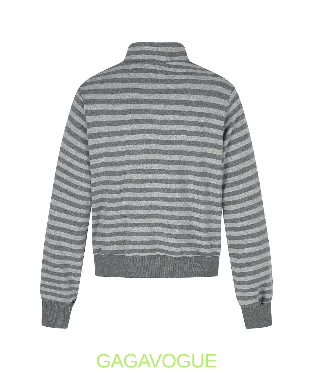 GAGAVOGUE VINTAGE STRIPE ZIP SWEATER