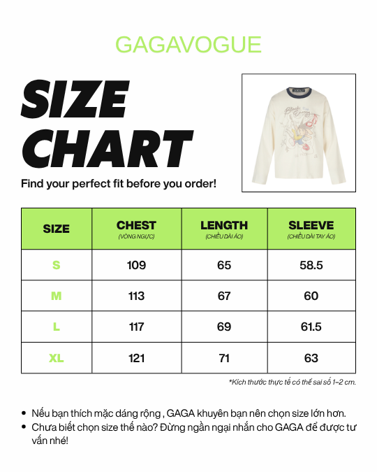 GAGAVOGUE CARTOON LONG SLEEVE TEE