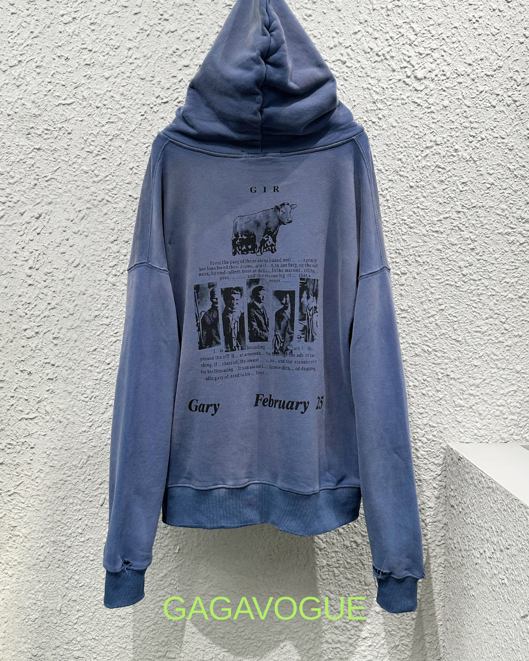 GAGAVOGUE VINTAGE DISTRESSED GRAPHIC HOODIE