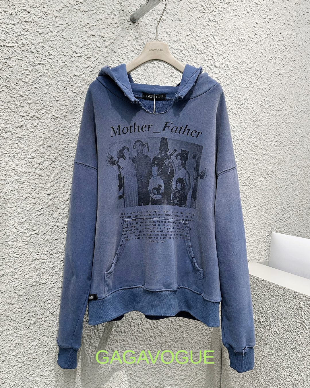 GAGAVOGUE VINTAGE DISTRESSED GRAPHIC HOODIE