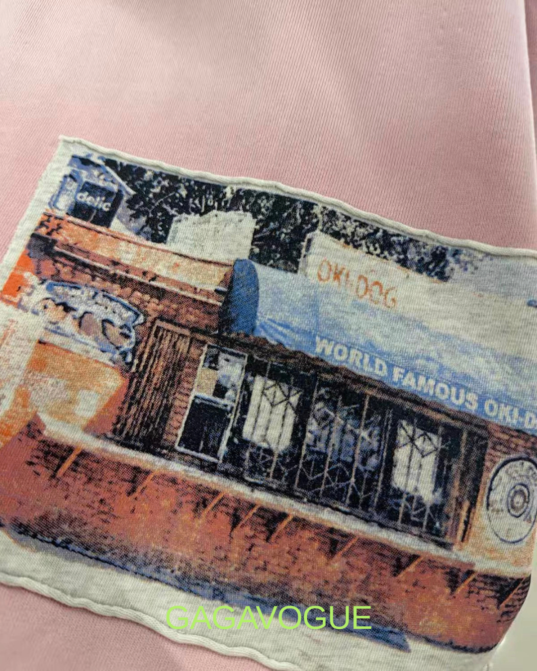 GAGAVOGUE PINK OK! DOG DISTRESSED HOODIE