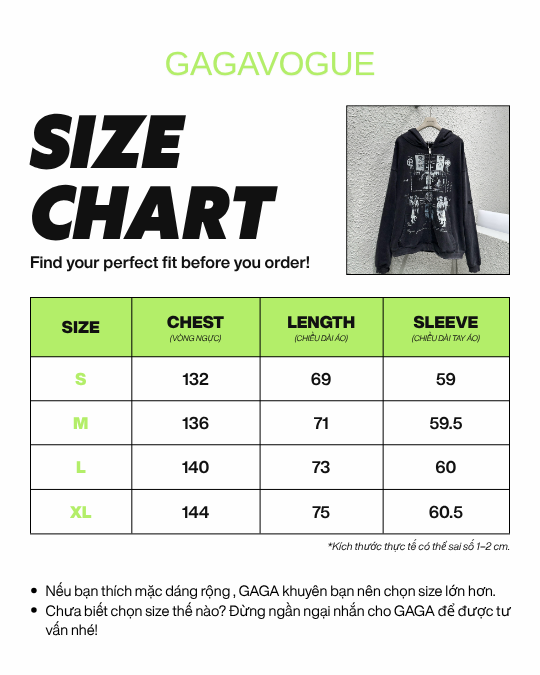 GAGAVOGUE VINTAGE COLLAGE ZIP HOODIE