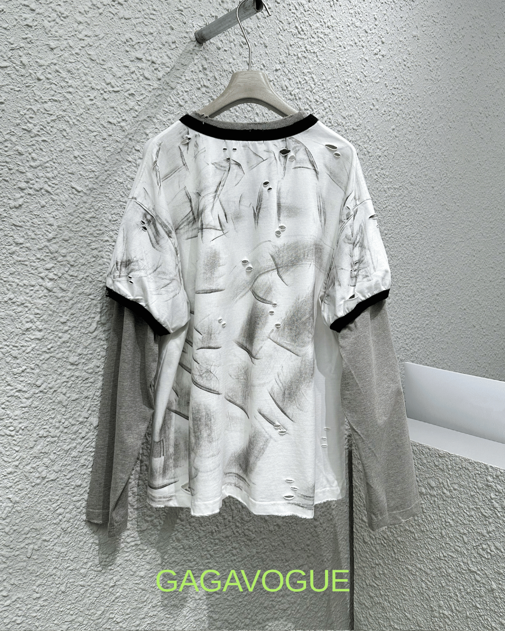 GAGAVOGUE ANGEL CUP STAR Y2K GRAPHIC LAYERED TEE