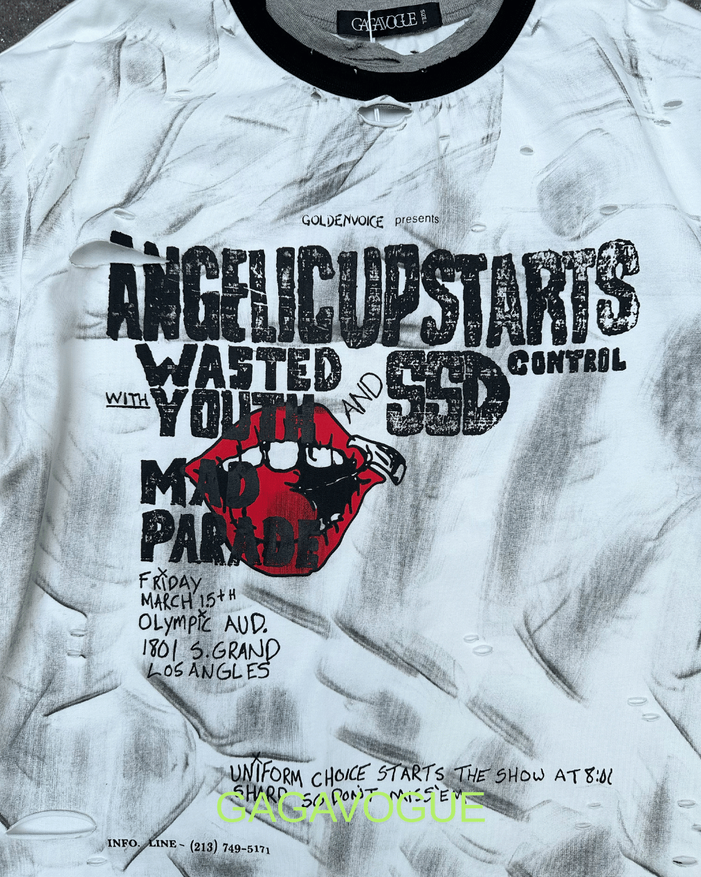 GAGAVOGUE ANGEL CUP STAR Y2K GRAPHIC LAYERED TEE