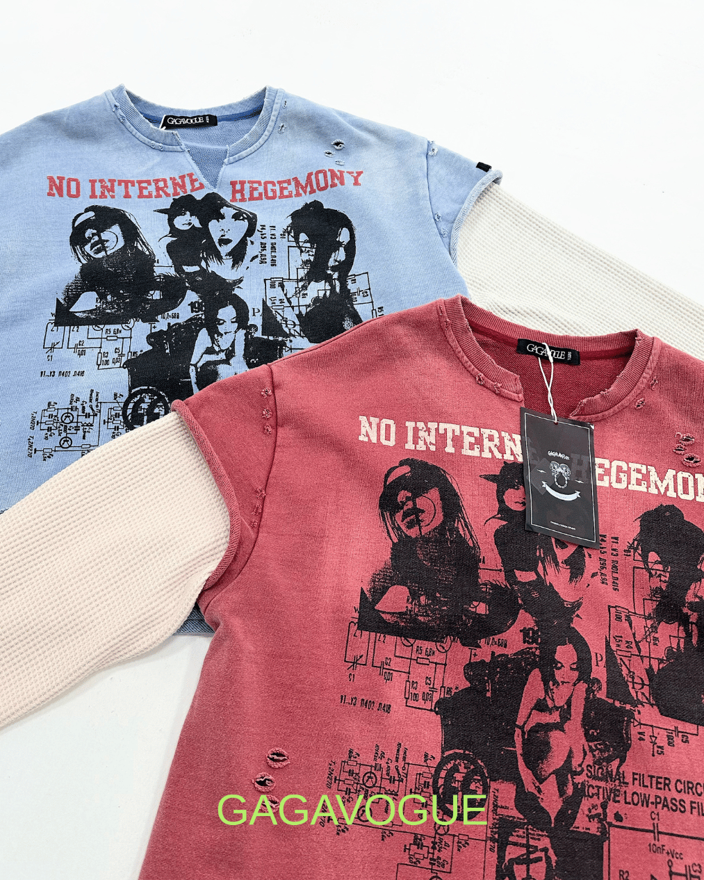 GAGAVOGUE NO INTERNAL REGIMENT GRAPHIC OVERSIZE T-SHIRT