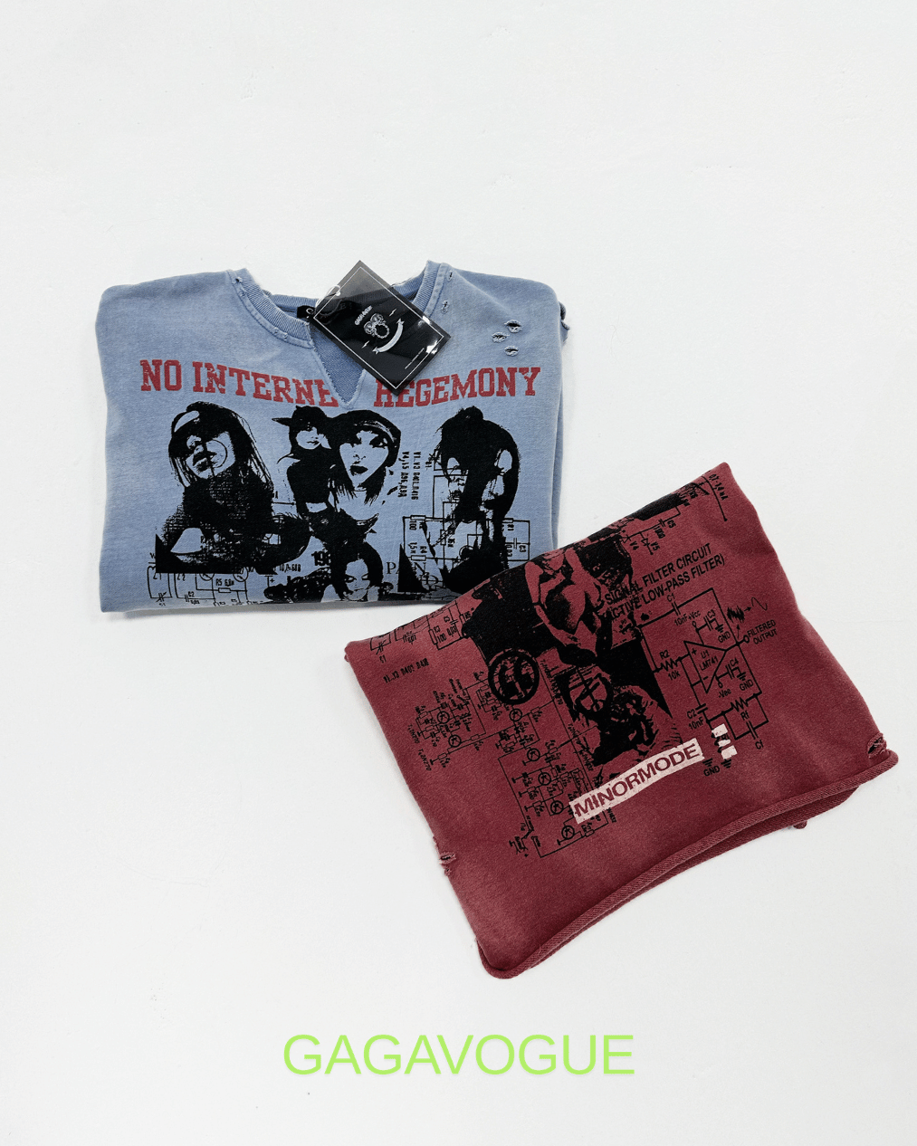GAGAVOGUE NO INTERNAL REGIMENT GRAPHIC OVERSIZE T-SHIRT