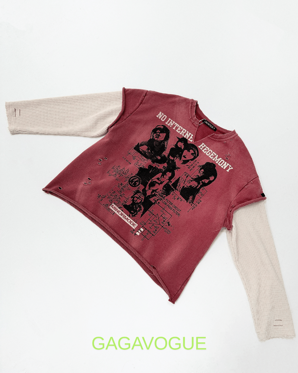 GAGAVOGUE NO INTERNAL REGIMENT GRAPHIC OVERSIZE T-SHIRT