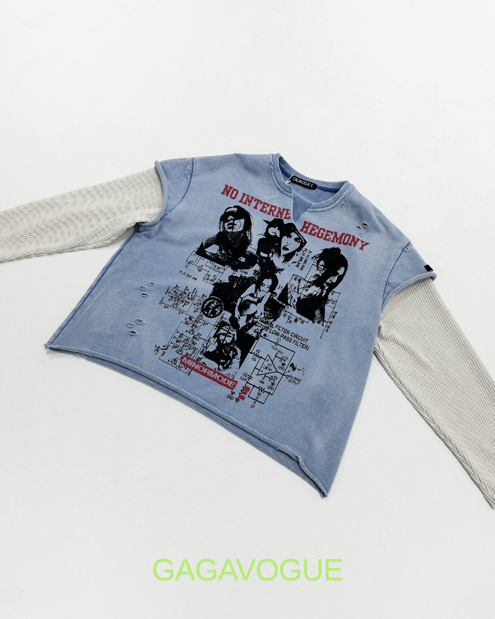 GAGAVOGUE NO INTERNAL REGIMENT GRAPHIC OVERSIZE T-SHIRT