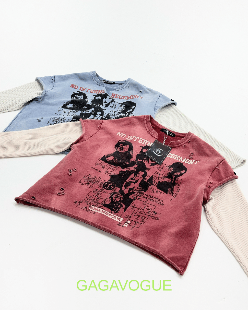 GAGAVOGUE NO INTERNAL REGIMENT GRAPHIC OVERSIZE T-SHIRT