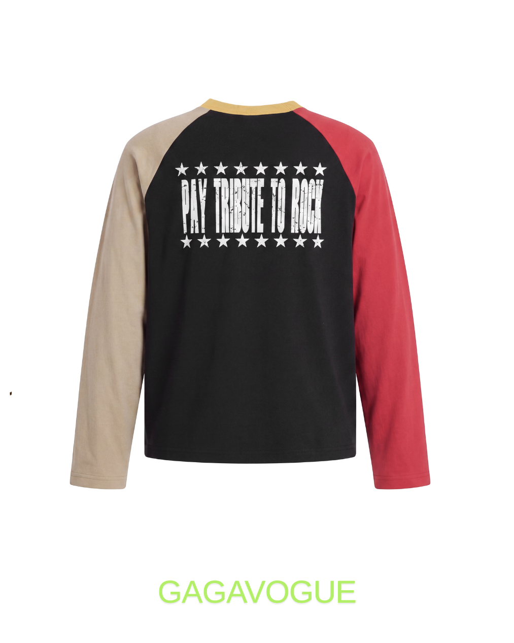 GAGAVOGUE SPECTRAVISION COLOR BLOCK LONG SLEEVE T-SHIRT