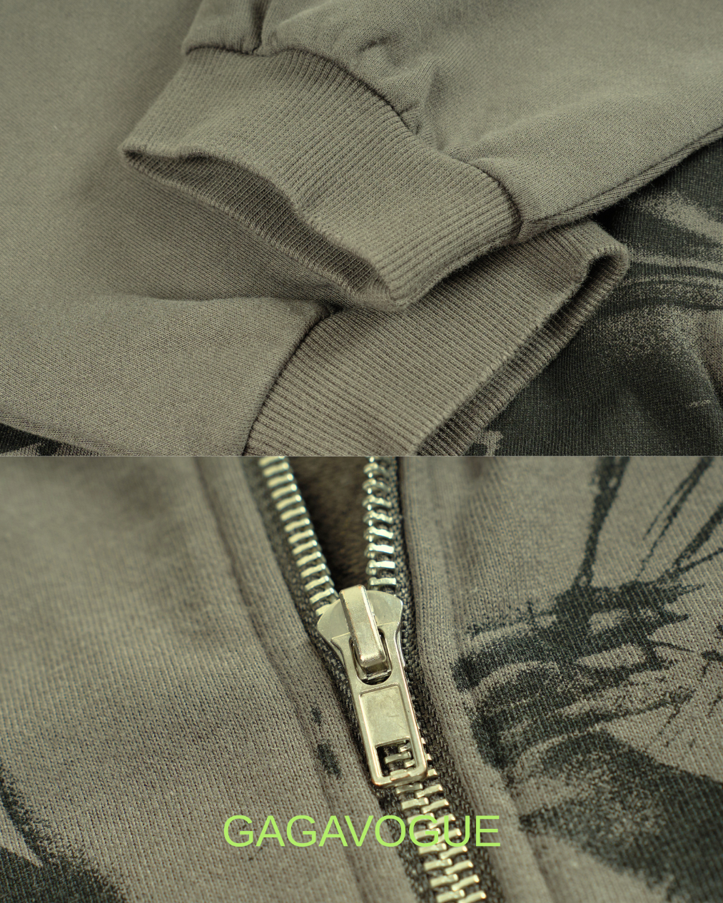GAGAVOGUE SPECTRAVISION DUO GRAPHIC ZIP-UP HOODIE