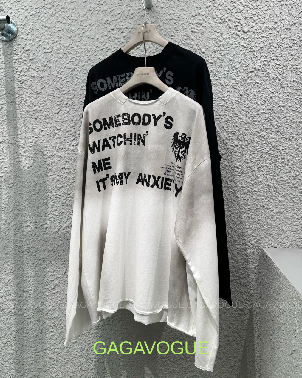 GAGAVOGUE SOMEBODY’S WATCHIN’ ME GRAPHIC LONG SLEEVE T-SHIRT