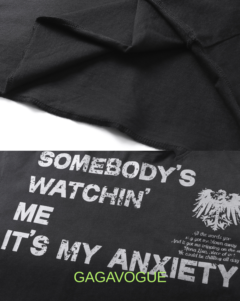 GAGAVOGUE SOMEBODY’S WATCHIN’ ME GRAPHIC LONG SLEEVE T-SHIRT