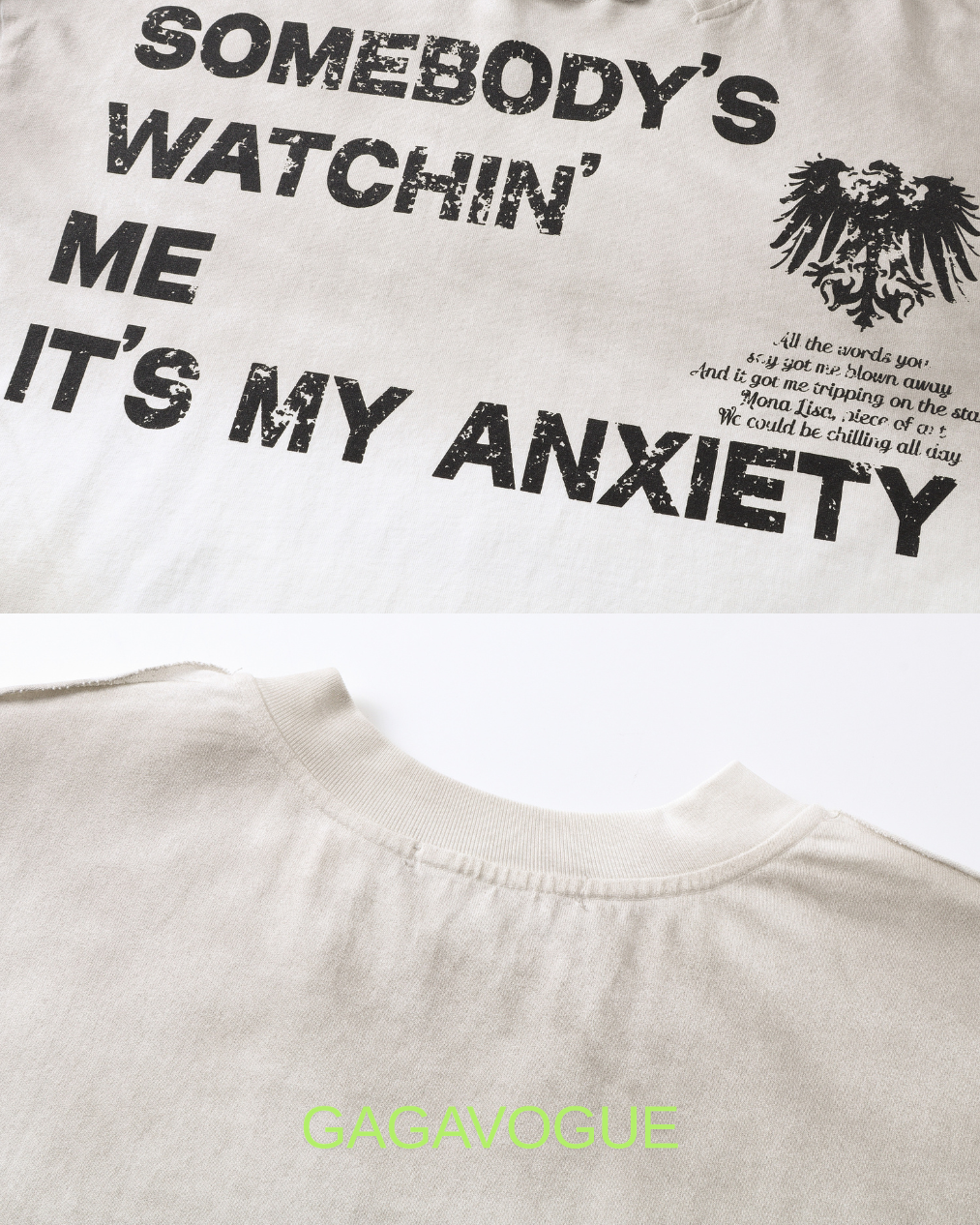 GAGAVOGUE SOMEBODY’S WATCHIN’ ME GRAPHIC LONG SLEEVE T-SHIRT