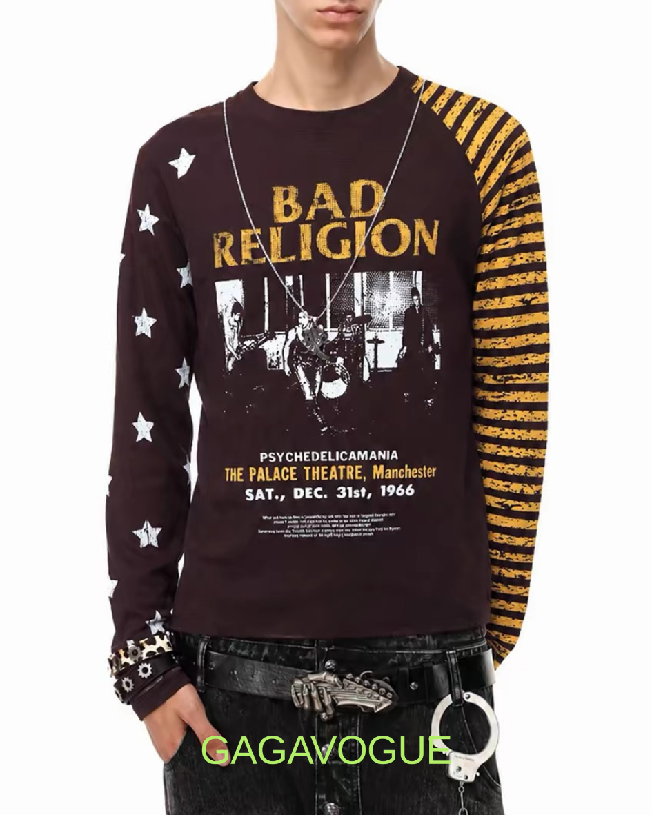 GAGAVOGUE BAD RELIGION PSYCHEDELICAMANIA GRAPHIC LONG SLEEVE TEE