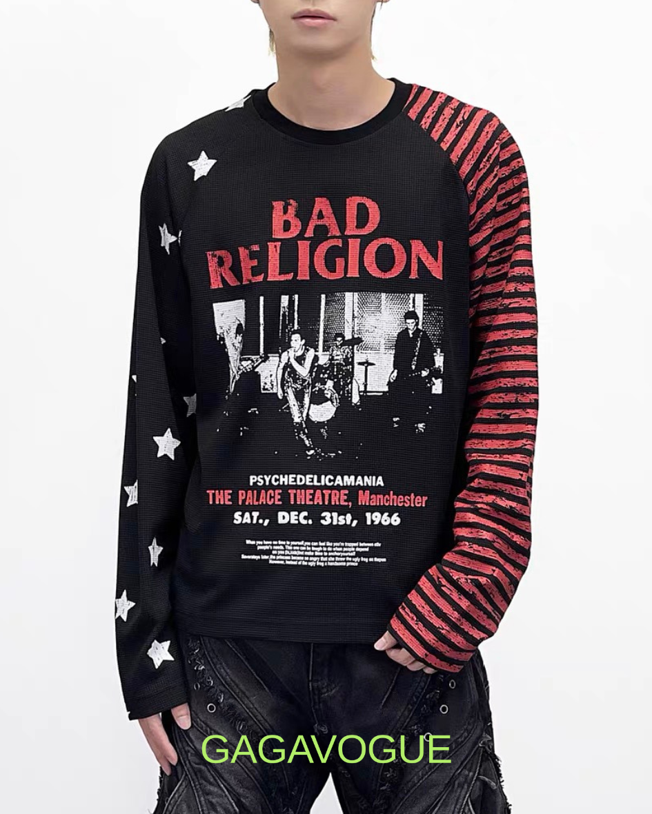 GAGAVOGUE BAD RELIGION PSYCHEDELICAMANIA GRAPHIC LONG SLEEVE TEE