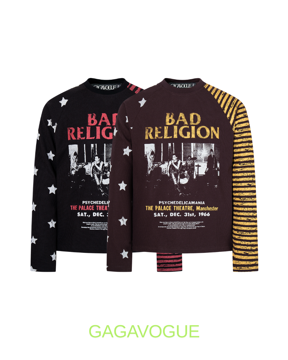 GAGAVOGUE BAD RELIGION PSYCHEDELICAMANIA GRAPHIC LONG SLEEVE TEE