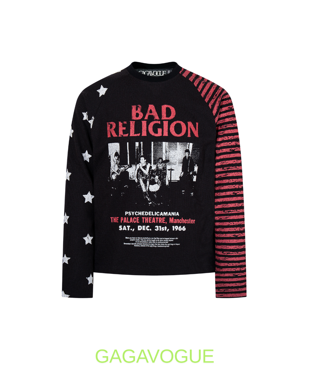 GAGAVOGUE BAD RELIGION PSYCHEDELICAMANIA GRAPHIC LONG SLEEVE TEE