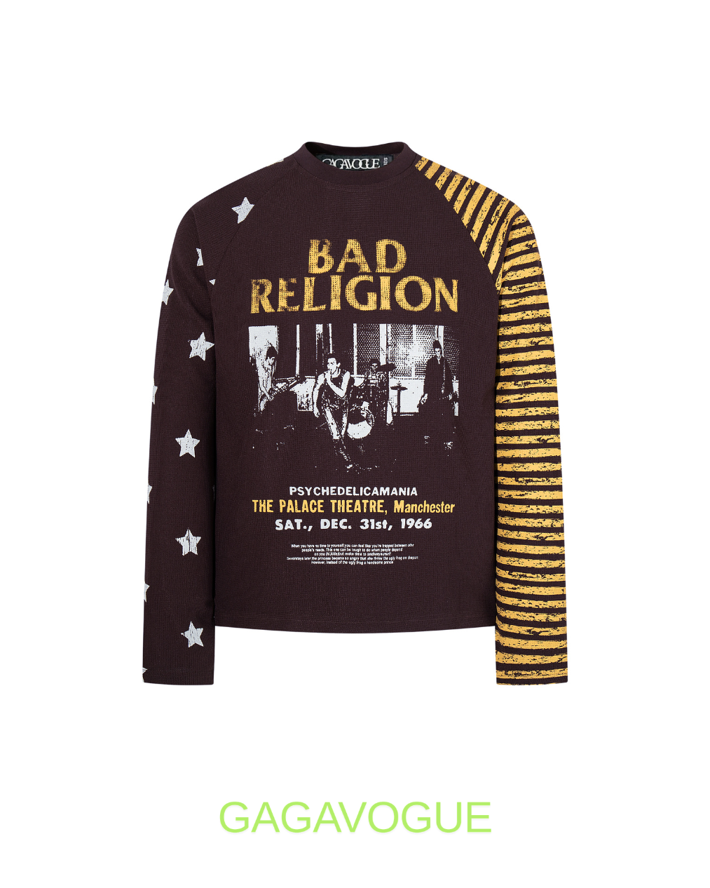 GAGAVOGUE BAD RELIGION PSYCHEDELICAMANIA GRAPHIC LONG SLEEVE TEE