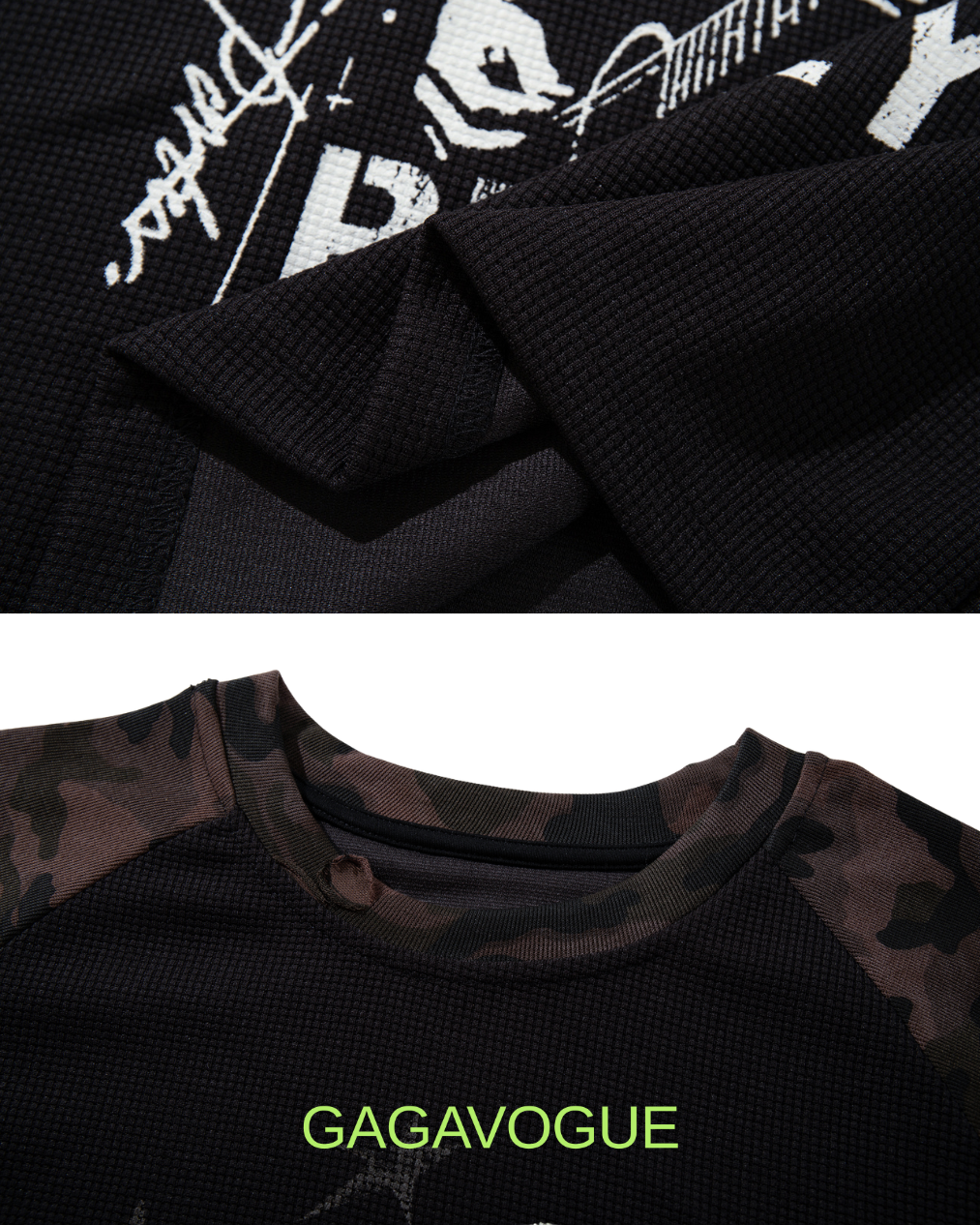 GAGAVOGUE JEFF BUCKLEY CAMO SLEEVE GRAPHIC LONG SLEEVE TEE