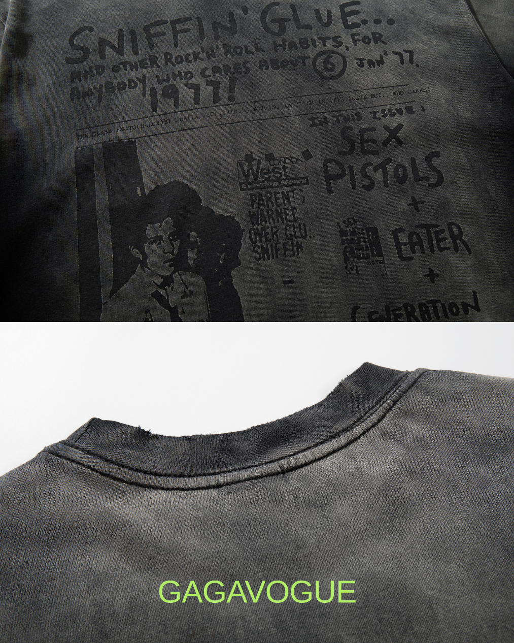 GAGAVOGUE SNIFFIN’ GLUE 1977 VINTAGE WASH GRAPHIC TEE
