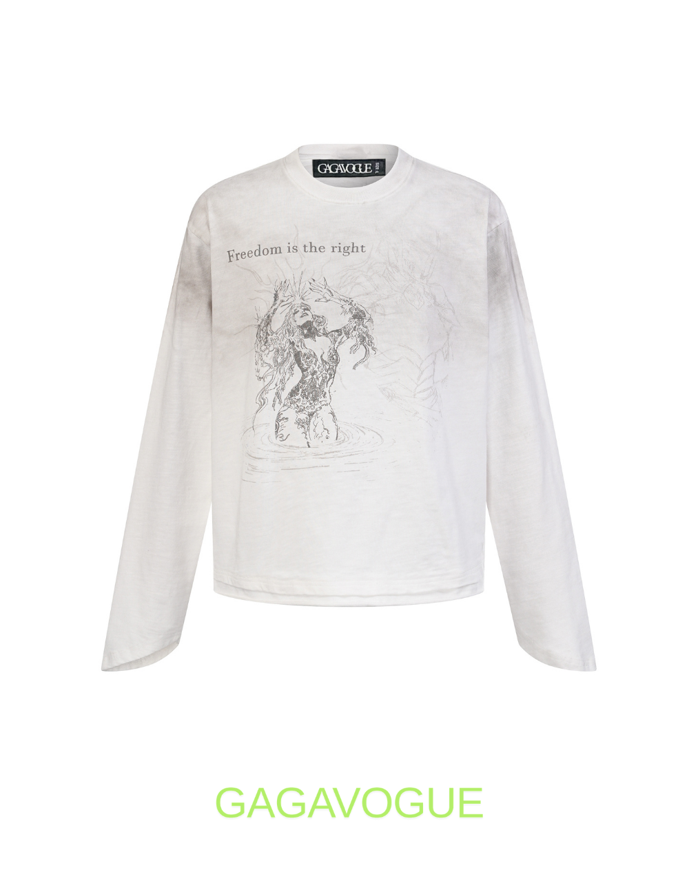 GAGAVOGUE FREEDOM IS THE RIGHT GRAPHIC LONG SLEEVE T-SHIRT
