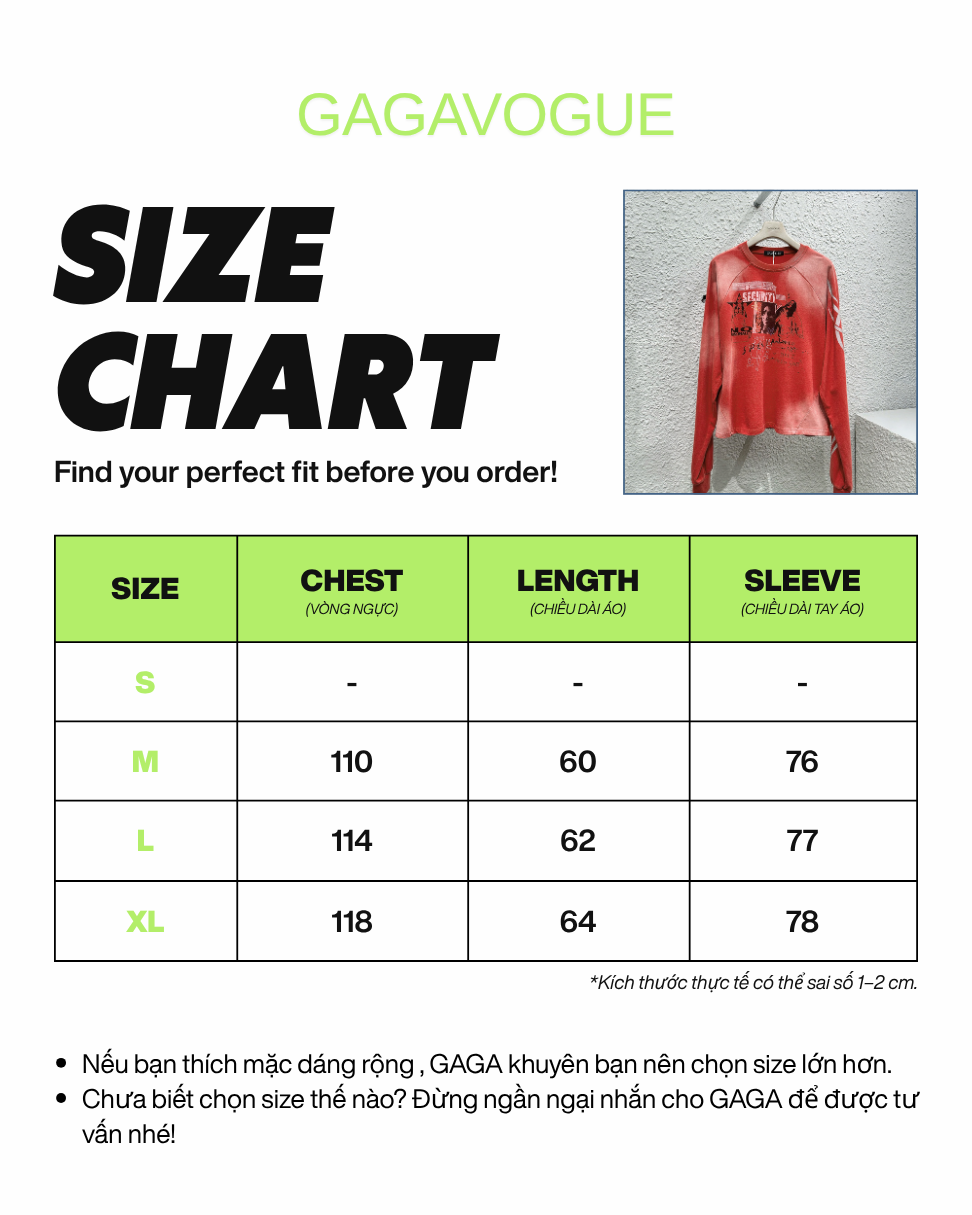 GAGAVOGUE RED VINTAGE ART GRAPHIC RAGLAN LONG SLEEVE T-SHIRT