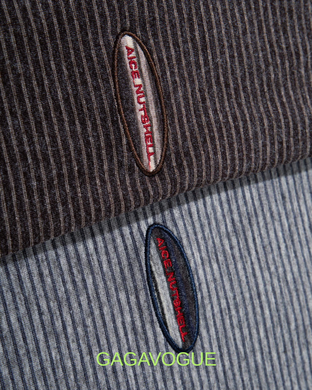 GAGAVOGUE FINE STRIPE CONTRAST SLEEVE LONG SLEEVE T-SHIRT