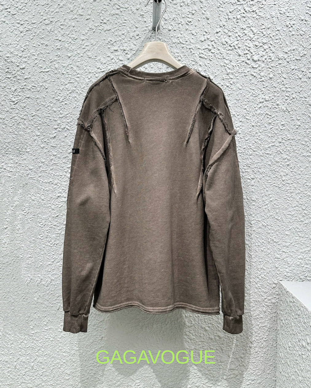 GAGAVOGUE DISTRESSED DECONSTRUCTED PANEL LONG SLEEVE T-SHIRT