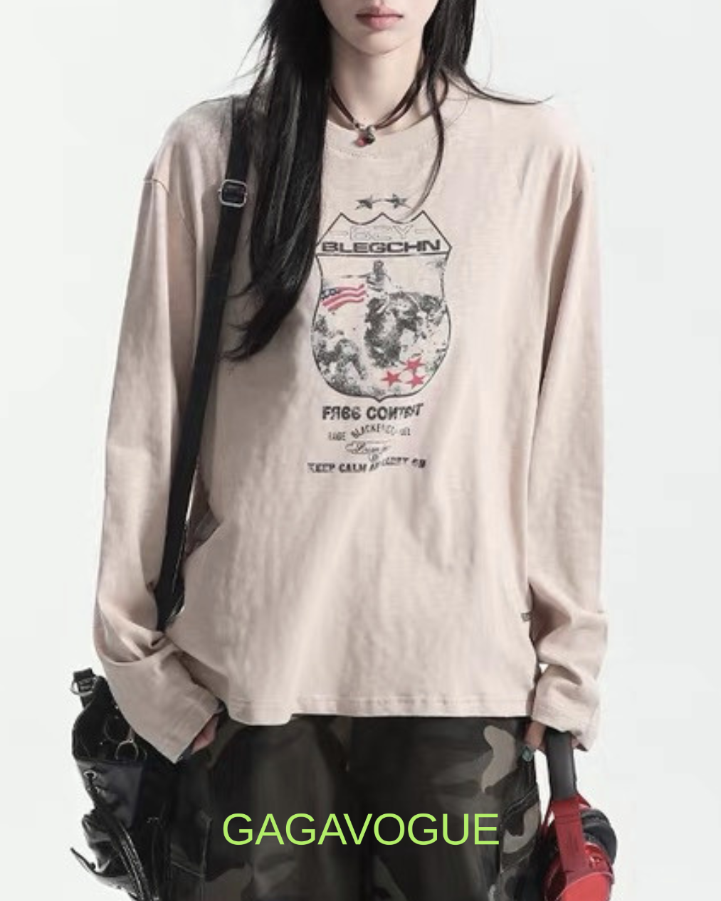 GAGAVOGUE BGV FACE CONTEST GRAPHIC LONG SLEEVE TEE