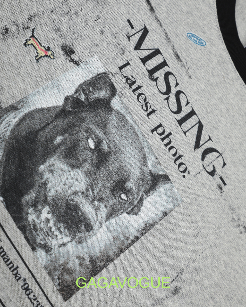 GAGAVOGUE MISSING NO.07 DOG GRAPHIC LONG SLEEVE TEE