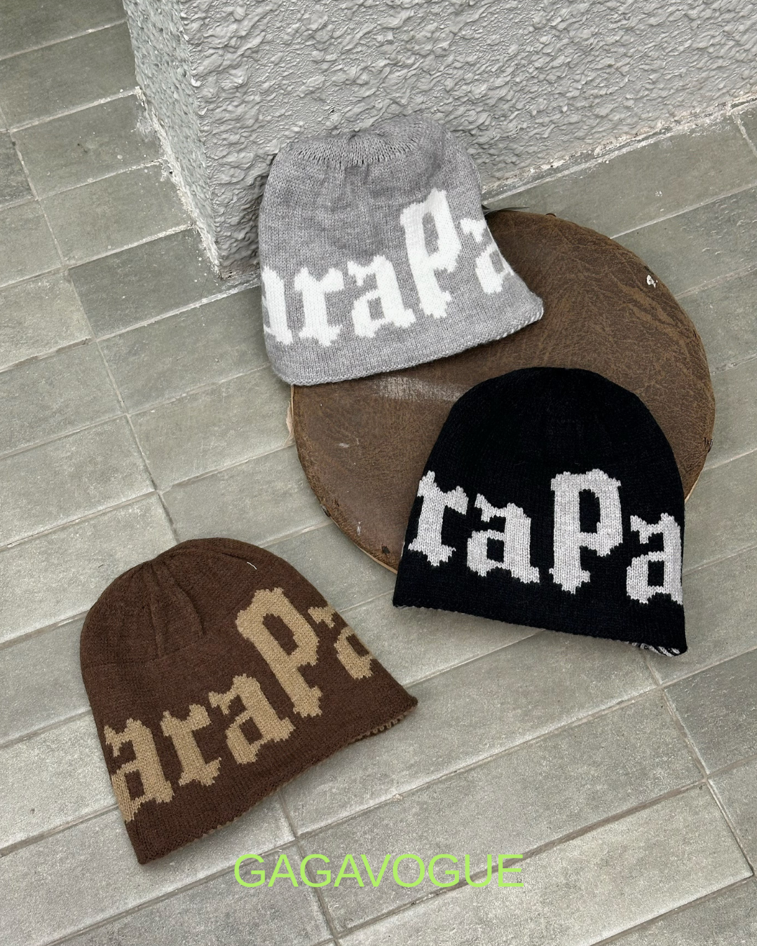 GAGAVOGUE STRIPED JACQUARD BEANIE