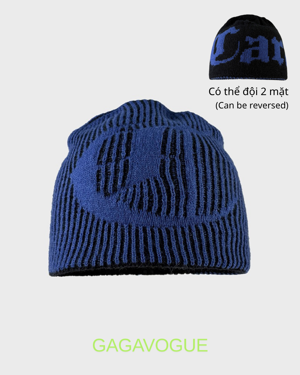 GAGAVOGUE STRIPED JACQUARD BEANIE