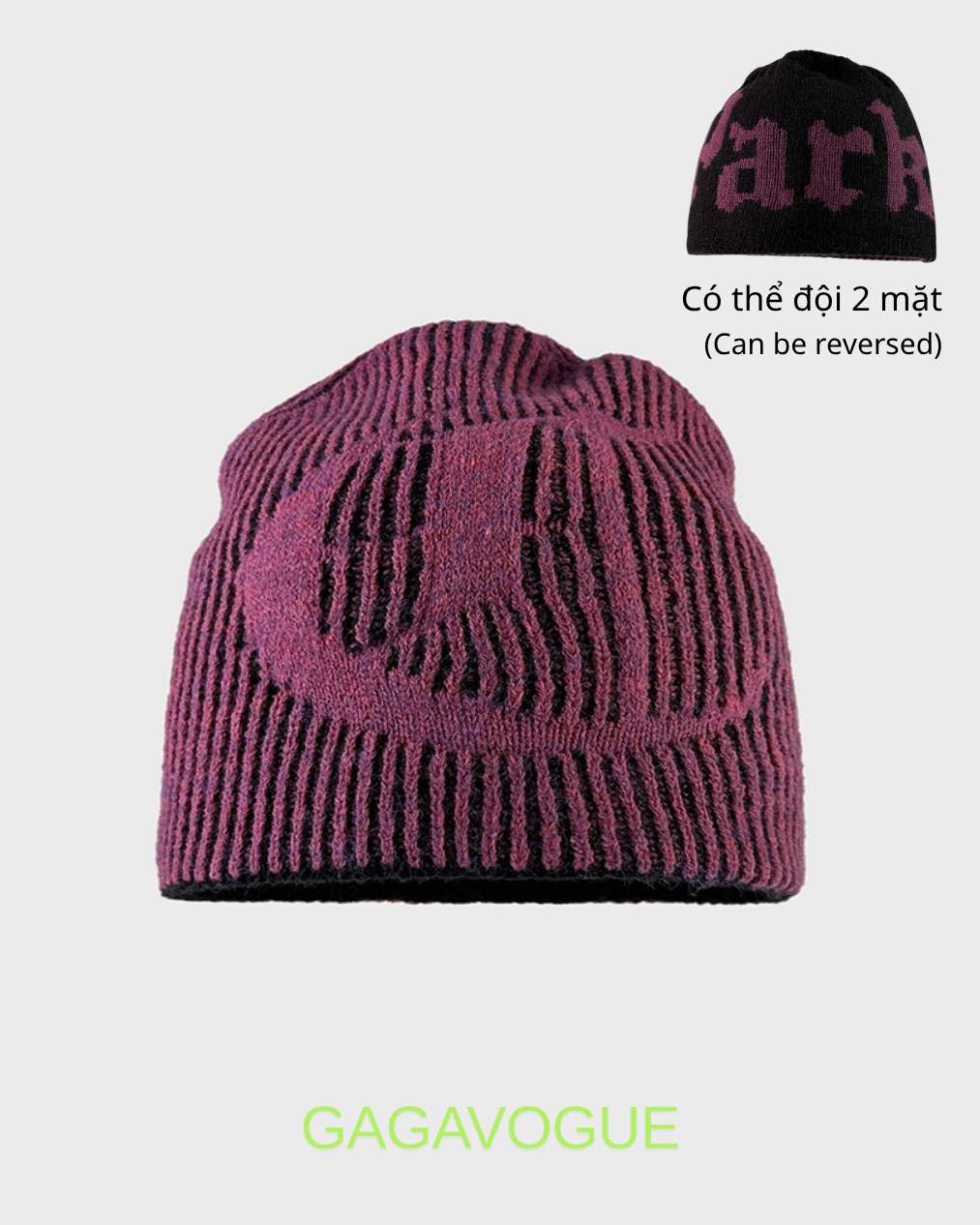 GAGAVOGUE STRIPED JACQUARD BEANIE