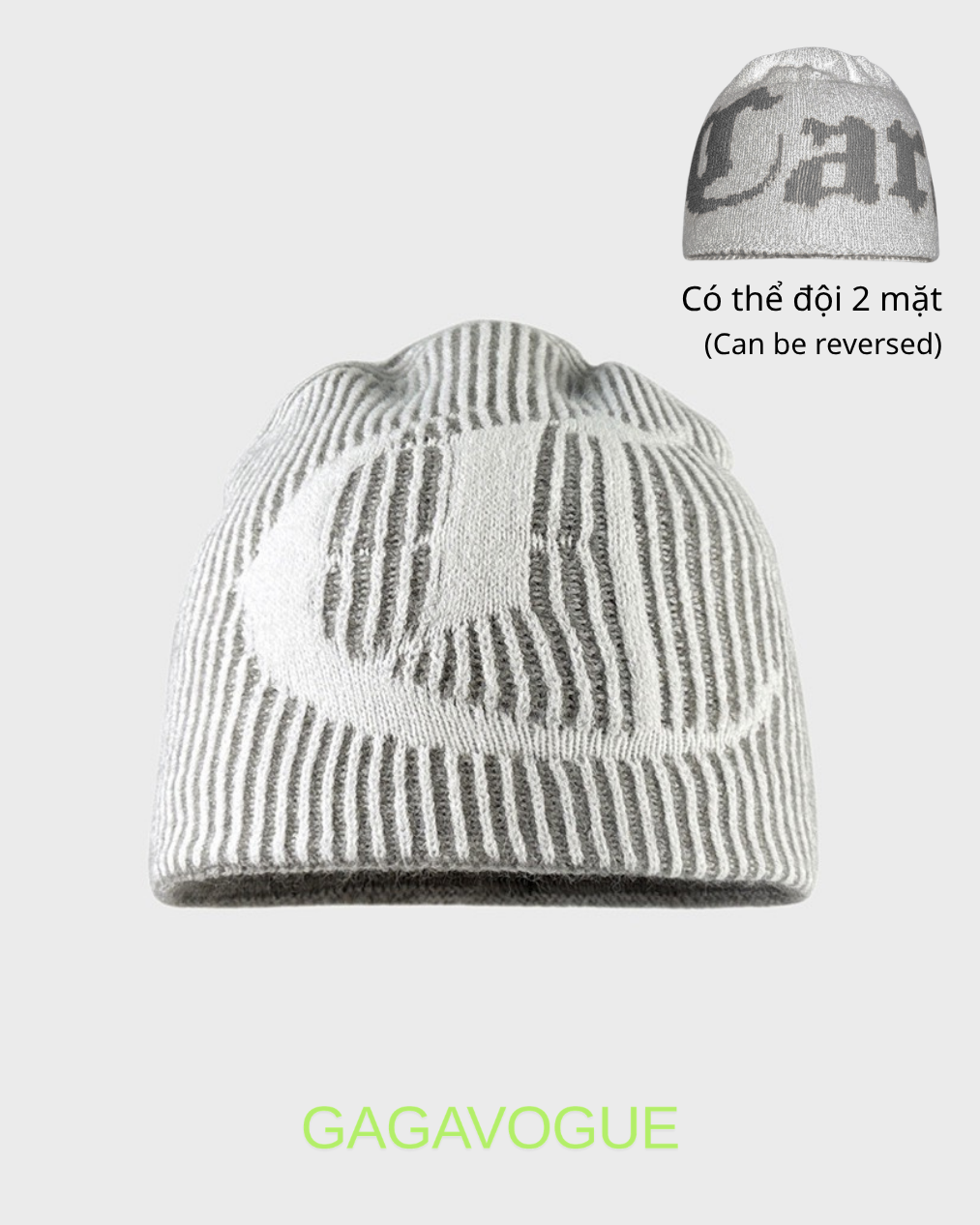 GAGAVOGUE STRIPED JACQUARD BEANIE